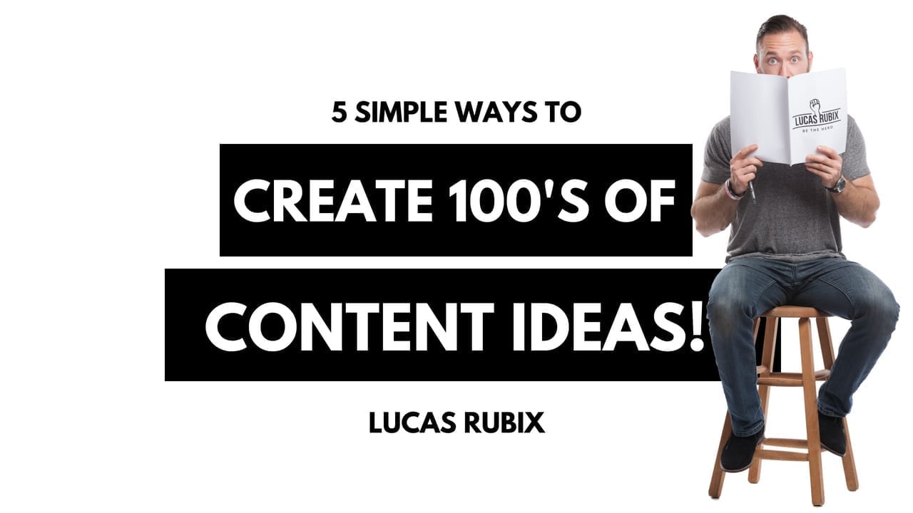 5 Simple Ways to come up with amazing content ideas with Lucas rubix LucasRubix Rubkiewicz the coaches coach the coaches corner