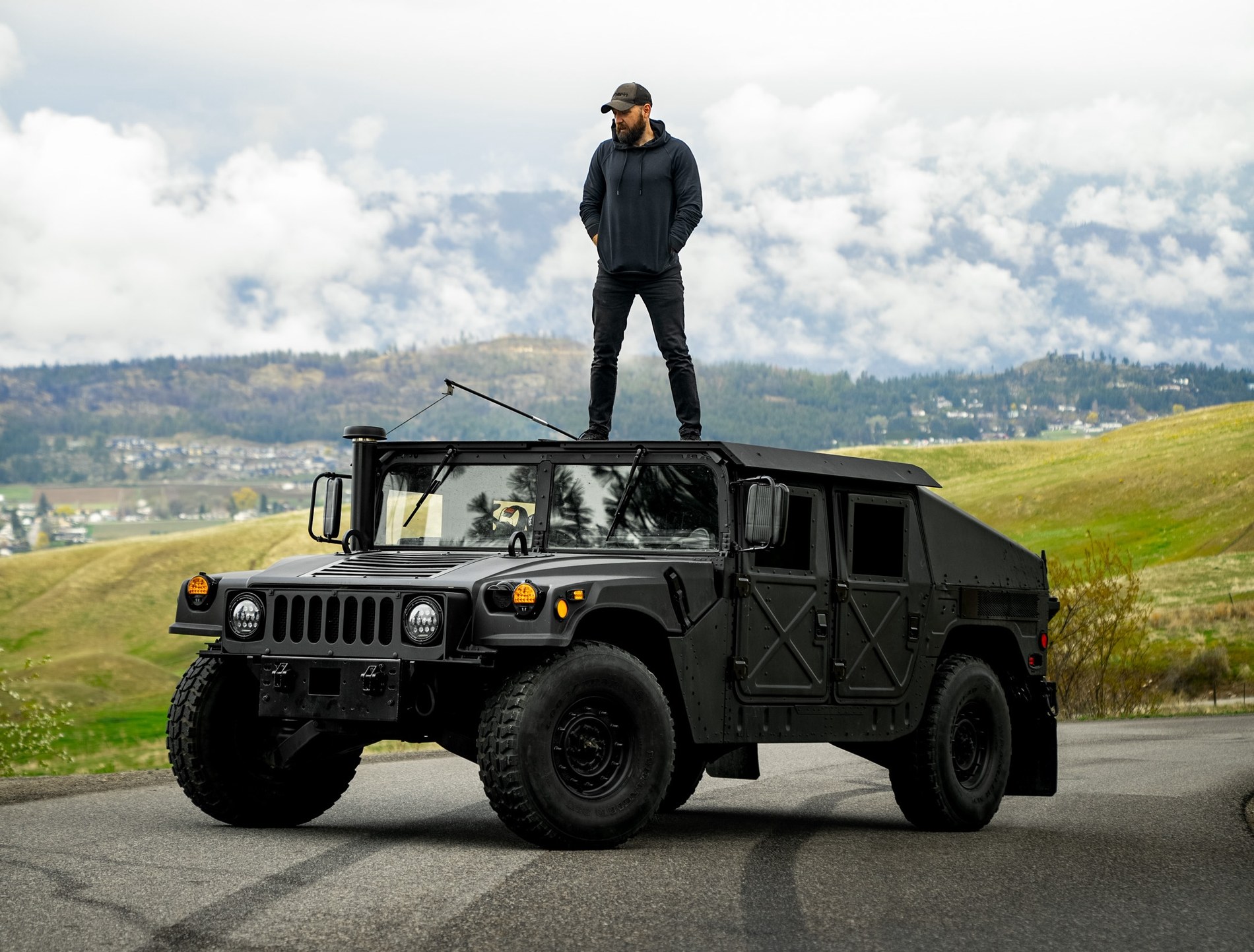 Lucas on the Humvee, Kelowna